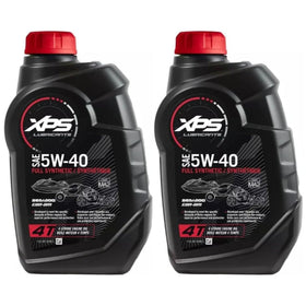 Sea-Doo 4T 5W-40 two-quart front label showing OEM part number and benefits