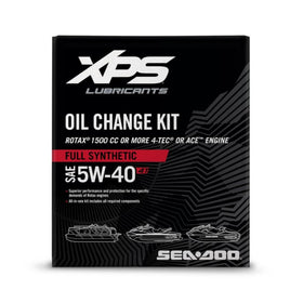 Sea-Doo close-up of XPS 5W-40 bottle illustrating genuine synthetic oil