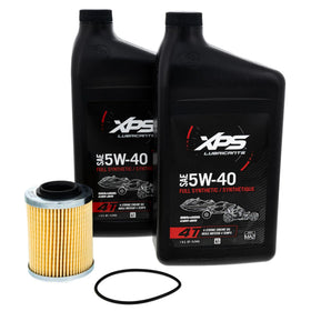 Sea‑Doo XPS 5W‑40 oil bottle closeup highlighting synthetic formula for engine protection