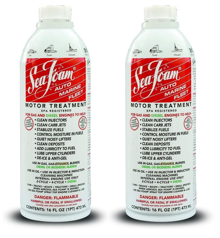 Sea Foam SF-16 front packaging showing twin 16 oz bottles and product labeling benefit cleaning