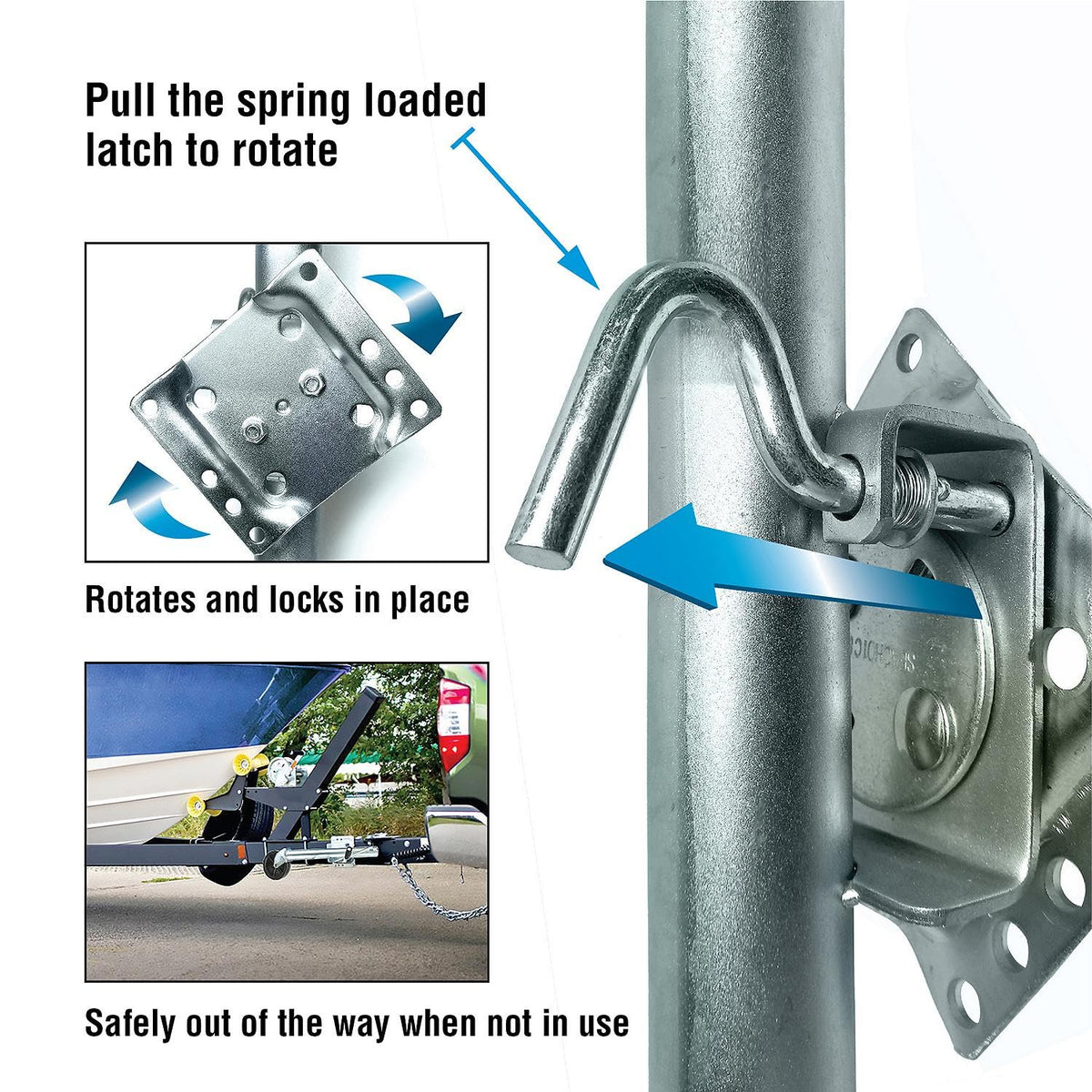 Seachoice wheel and crank view for smoother maneuvering and controlled lifting