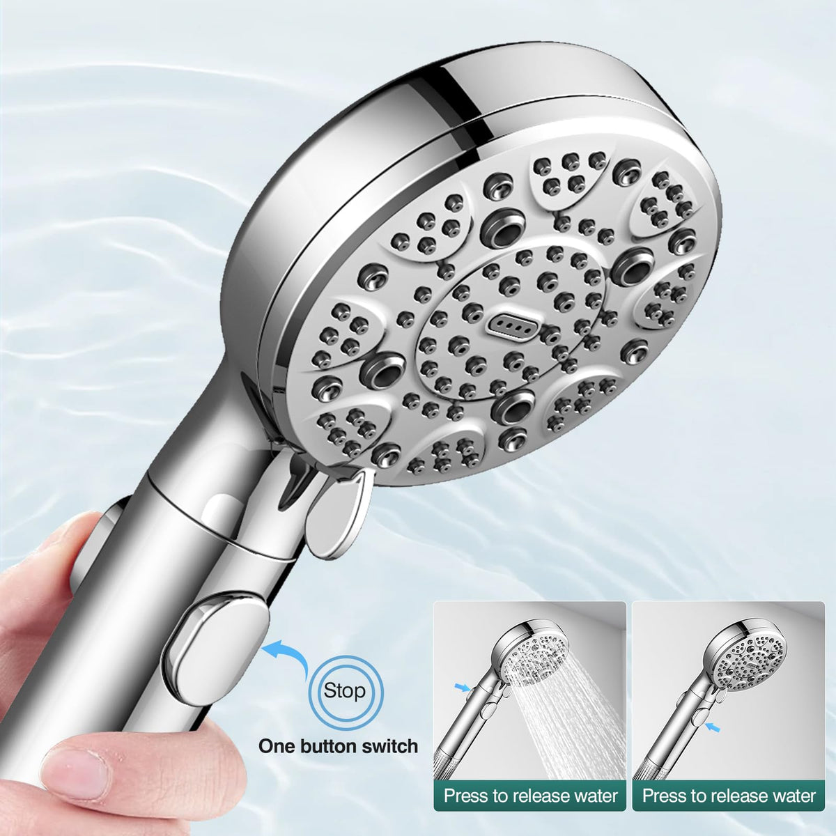 SEACITY mounted in an RV shower demonstrating space-saving convenience benefit