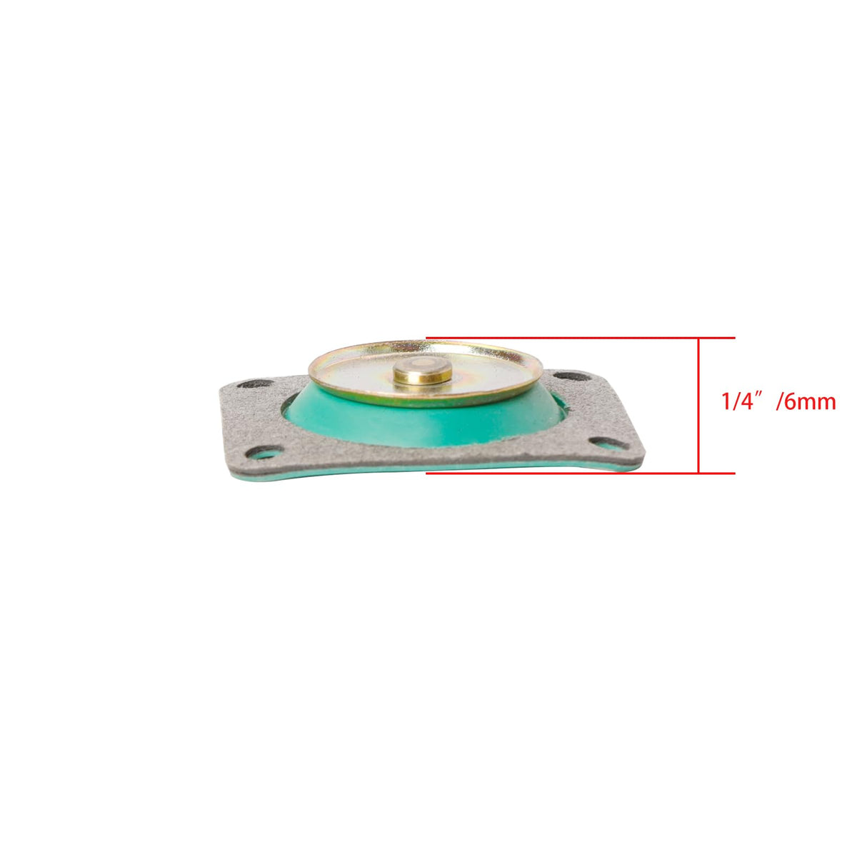 SeaEagles diaphragm beside a ruler showing exact 30cc pump size for correct replacement benefit