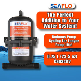 SEAFLO 1/2 inch MNPT connection detail ensuring quick plumbing compatibility and leak resistance