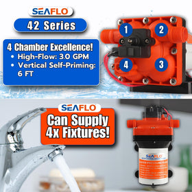 SEAFLO Santoprene diaphragm close-up highlighting durable material for longer life