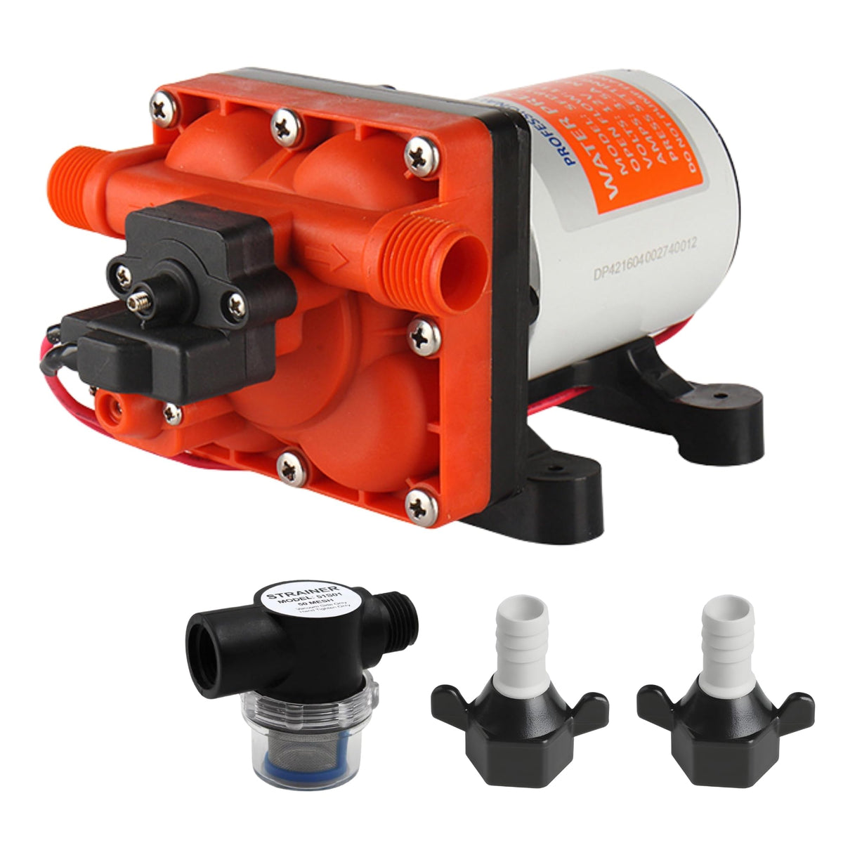 SEAFLO front view of 42 Series pump showing compact design and ports for easy retrofit