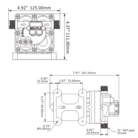 SEAFLO boxed pump with warranty card emphasizing four-year limited warranty