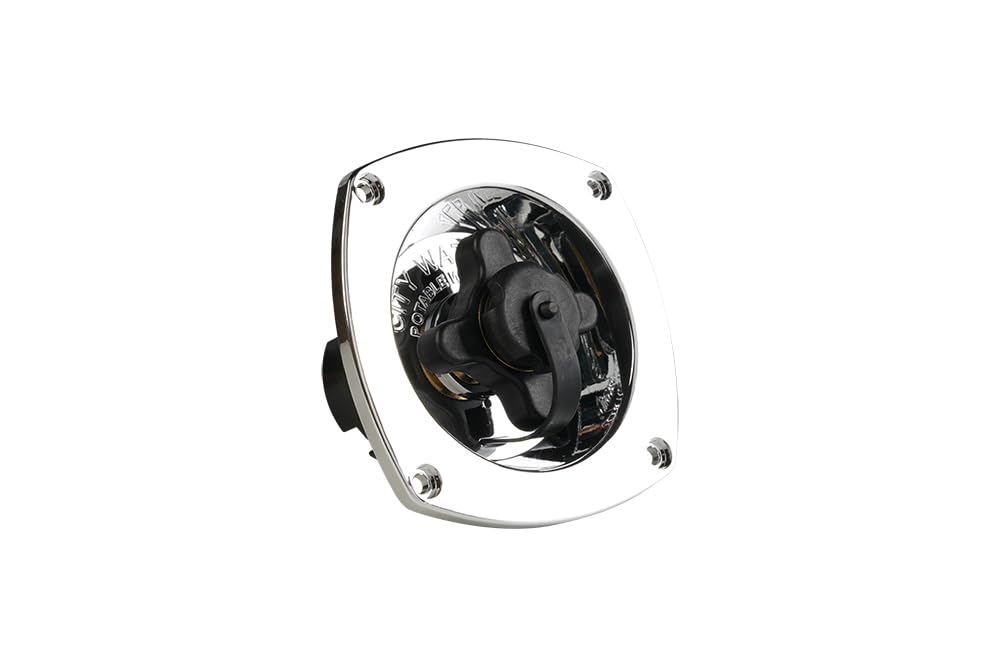 SEAFLO chrome front inlet showing mounting flange and neat exterior finish for durability