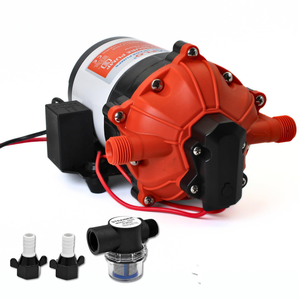 SEAFLO front view showing pump housing and mounting, highlighting durability