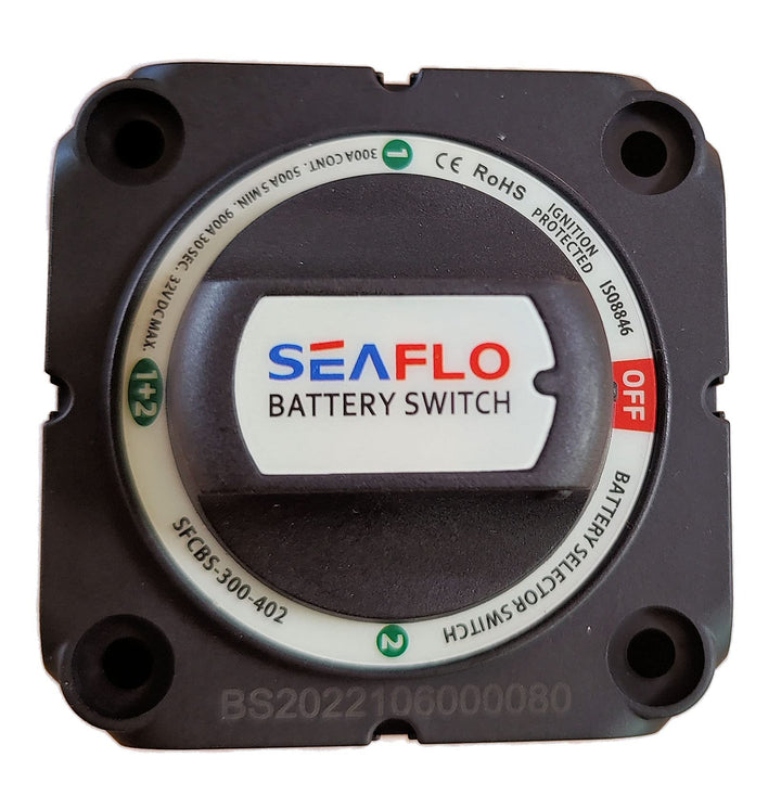 SEAFLO front panel view showing selector knob and labeled positions for easy control