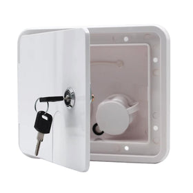 SEAFLO front profile showing hatch face and weather-resistant seal for exterior protection