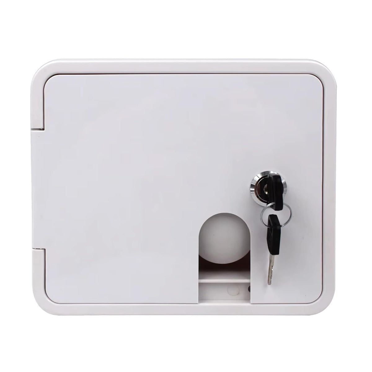 SEAFLO inlet mounted on RV sidewall illustrating easy exterior installation benefit