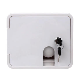 SEAFLO inlet mounted on RV sidewall illustrating easy exterior installation benefit