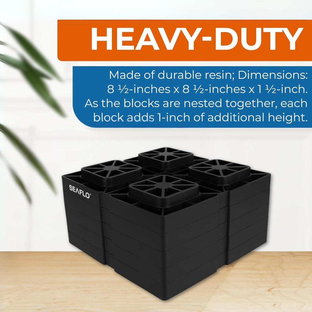 SEAFLO compact blocks stored in RV compartment for easy transport