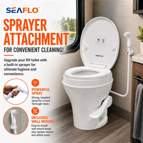 SEAFLO soft-close seat detail highlighting quiet operation and durability