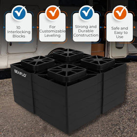 SEAFLO stacked blocks showing height options for precise leveling
