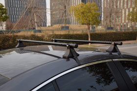Seah Hardware cross-bars mounted on a sedan showing easy temporary installation