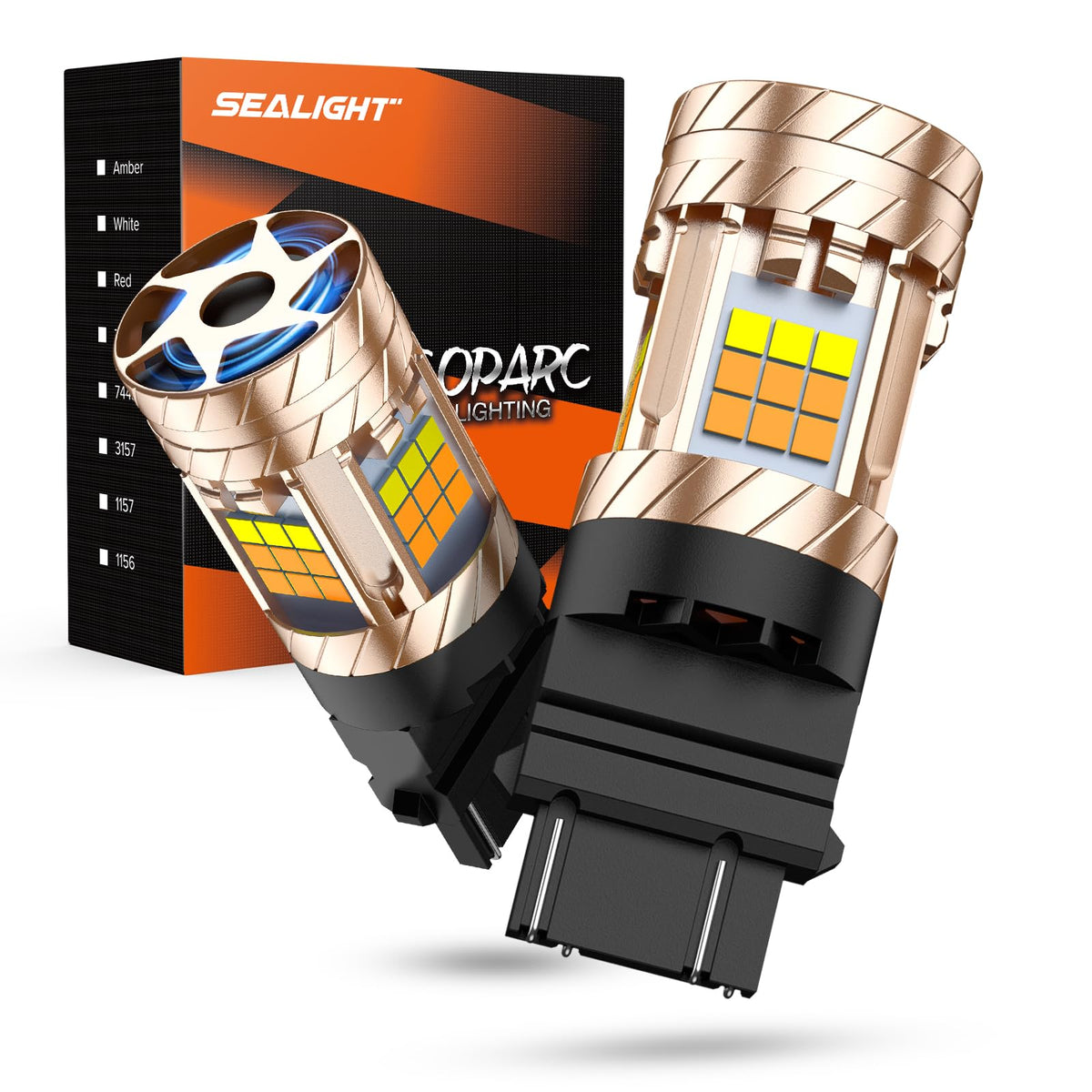 SEALIGHT 3157 front view showing dual color output and quick fit