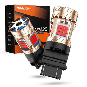 SEALIGHT 3157 front view pair showing bright red output and easy swap-in benefit