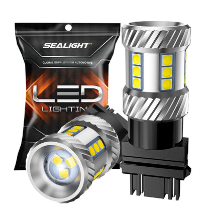 SEALIGHT 3157 front view showing packaging and bright white LED benefits