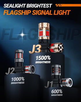 SEALIGHT 3157 installed in vehicle brake housing improving visibility for following drivers