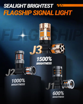 SEALIGHT 3157 installed in rear tail assembly illustrating clear amber brake signaling