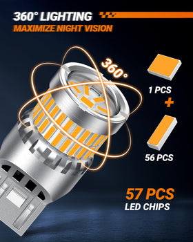 SEALIGHT installed in front turn signal showing bright amber visibility