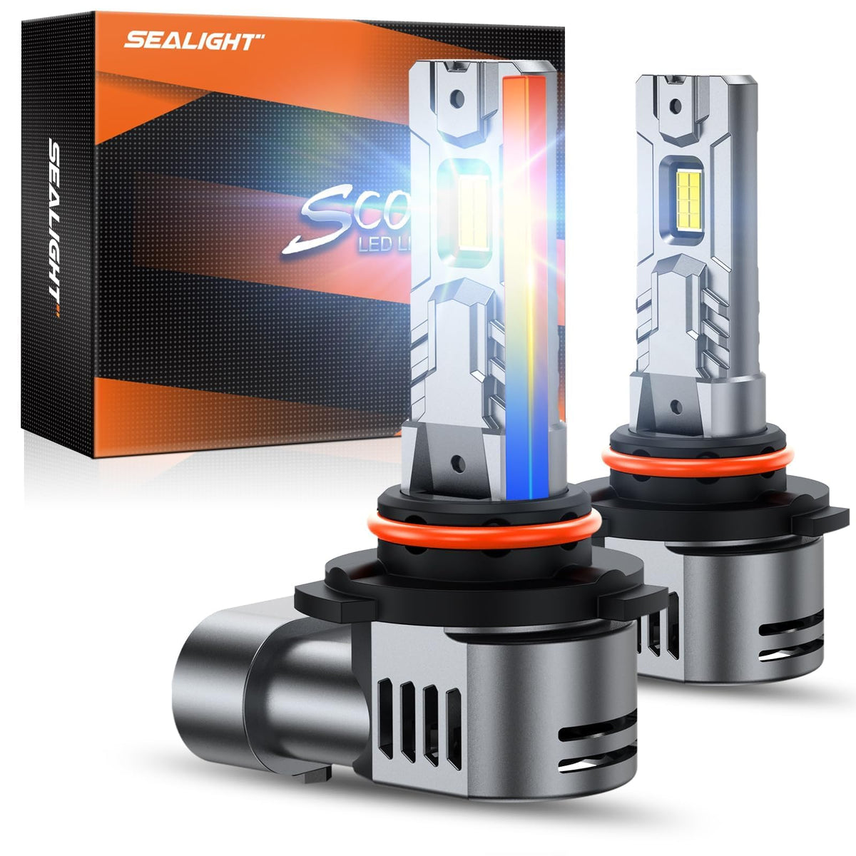 SEALIGHT 9005/HB3 front packaging showing bulb pair and benefits