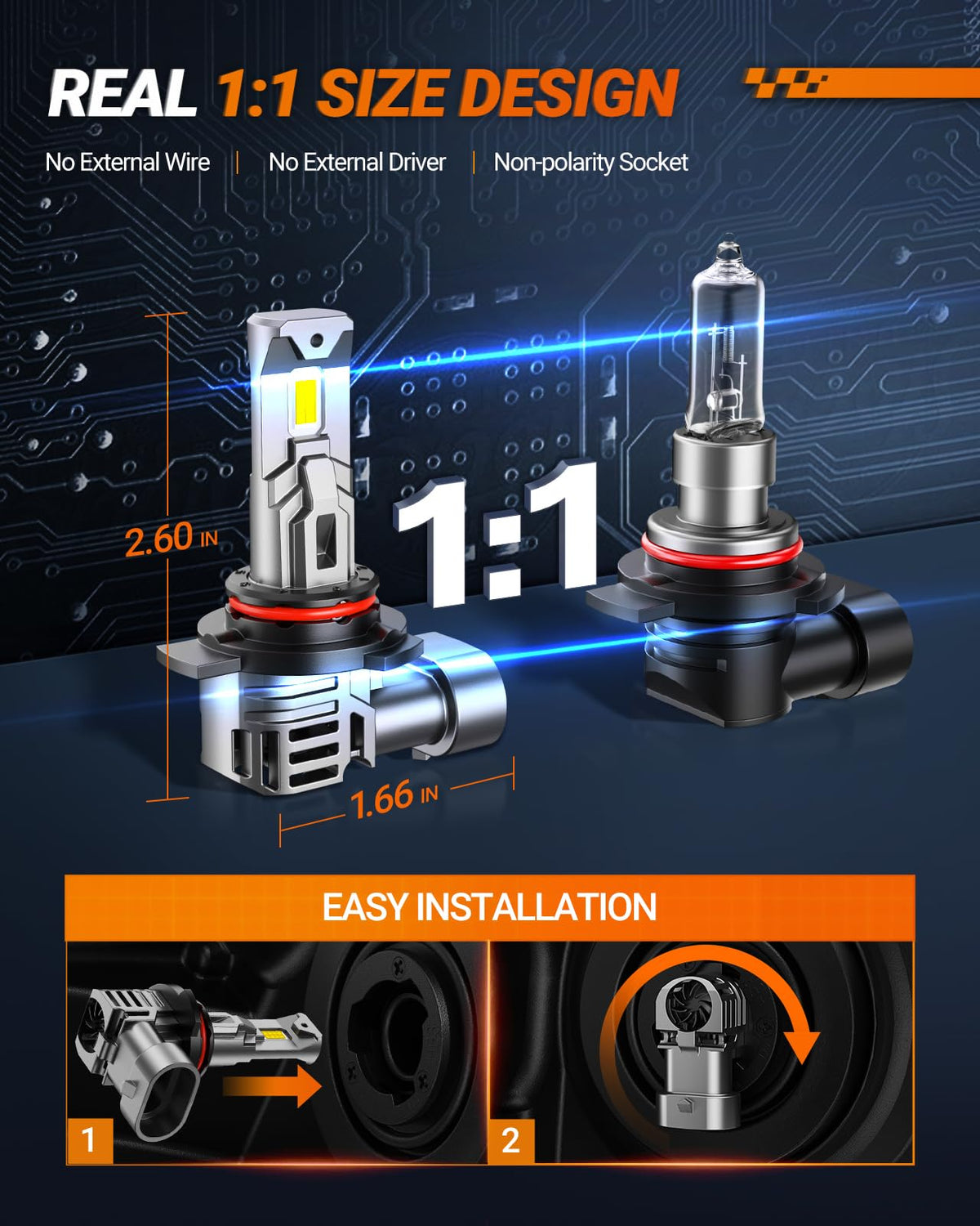 SEALIGHT bulb installed in vehicle fog light showcasing easy 3-minute plug-and-play upgrade