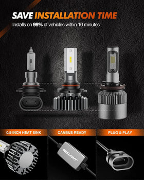 SEALIGHT bulb installed in headlight demonstrating improved visibility