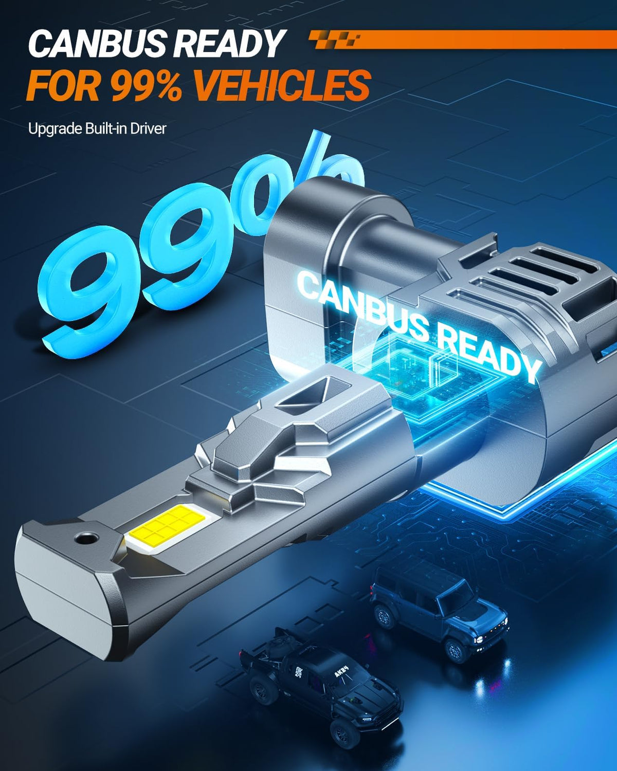SEALIGHT 9006 next to OEM bulb showing 1:1 mini size for easy direct replacement