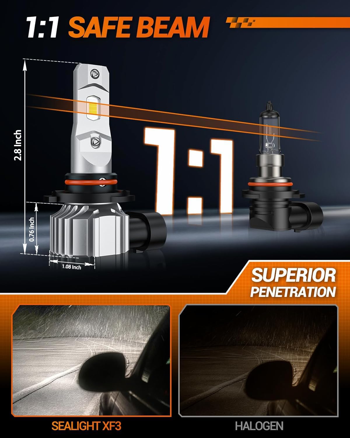 SEALIGHT sealed housing detail, illustrates IP68 waterproof protection