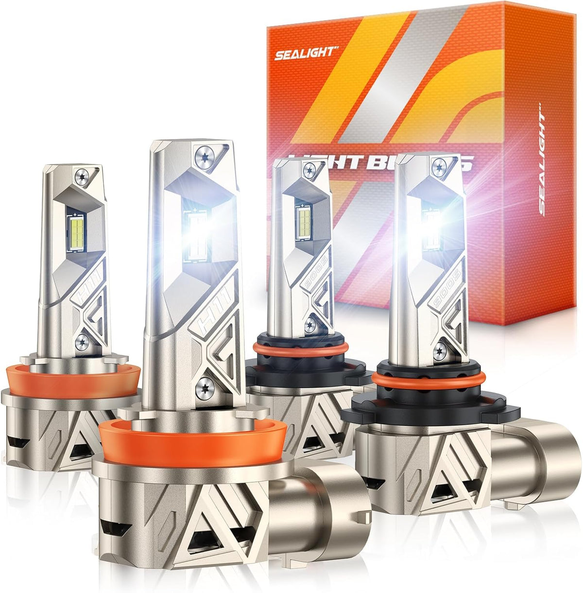 SEALIGHT front packaging showing bulb kit and benefits