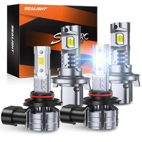 SEALIGHT front packaging showing H13 H10 combo for easy identification and quick upgrade