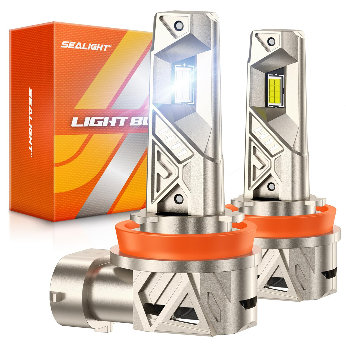 SEALIGHT front packaging showing H11/H9/H8 bulbs and benefits