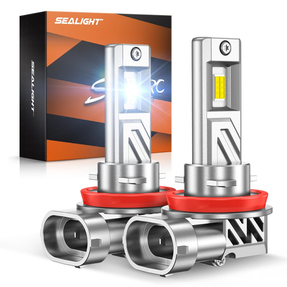 SEALIGHT front packaging showing H11/H9/H8 bulbs and benefits