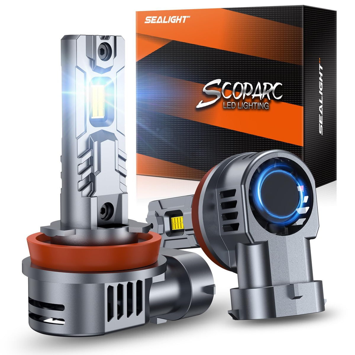 SEALIGHT front packaging showing pack of two bulbs and plug-and-play benefit