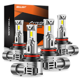 SEALIGHT front view pack of 4 showing compact bulbs and connectors, clear upgrade