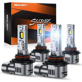SEALIGHT front view of packaged 9005 9006 bulbs showing full kit and benefit of complete set