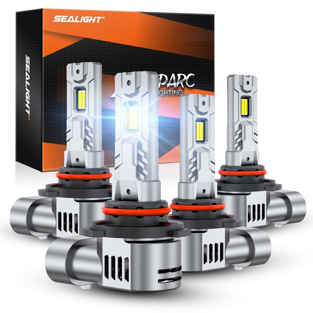 SEALIGHT front view of 4-pack showing packaging and easy plug-in benefit