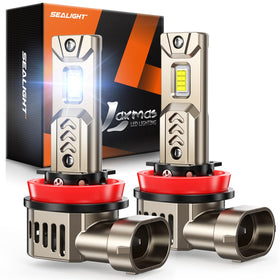 SEALIGHT front view of two bulbs showing packaging and quick-install benefit