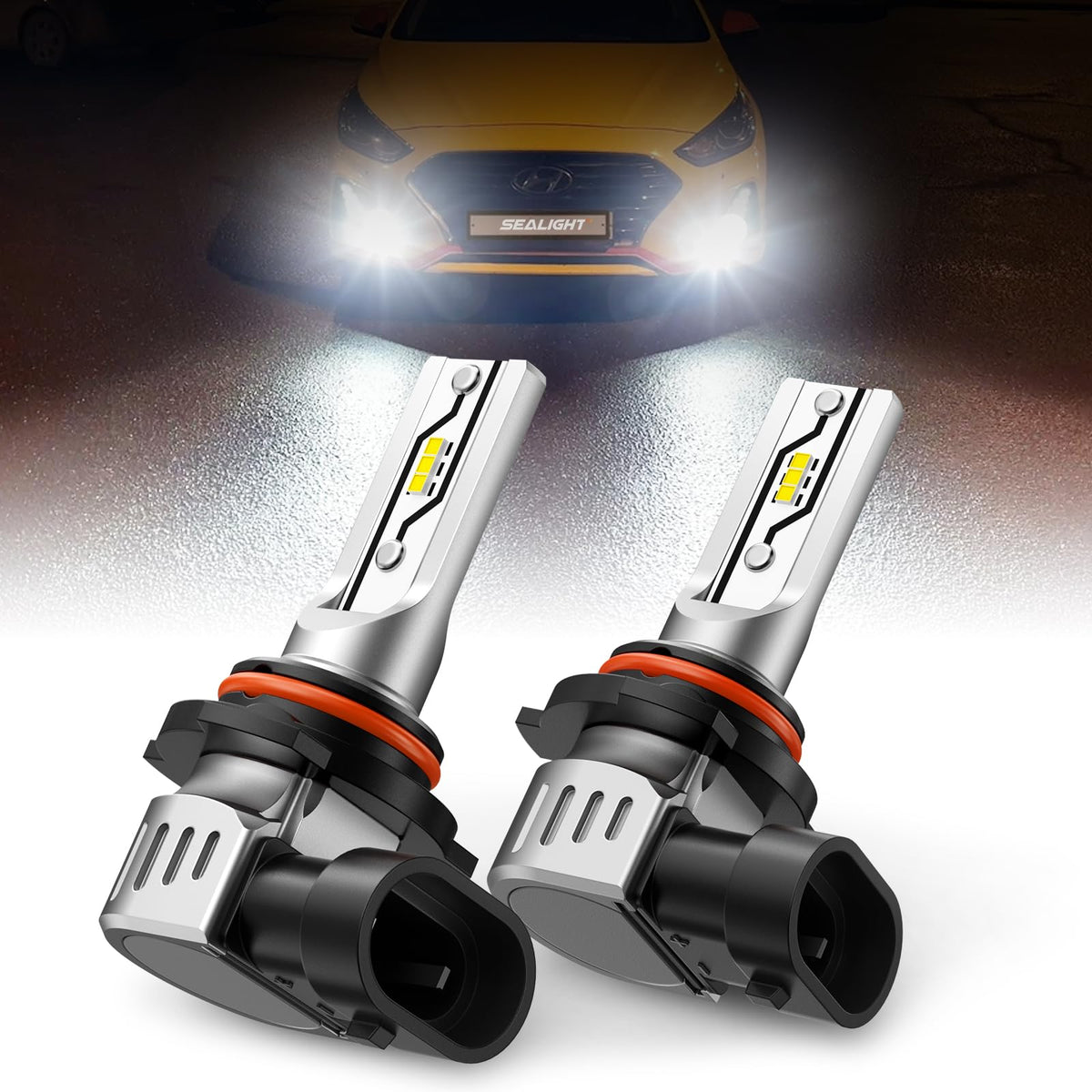 SEALIGHT nighttime road shot showing brighter illumination for safer driving