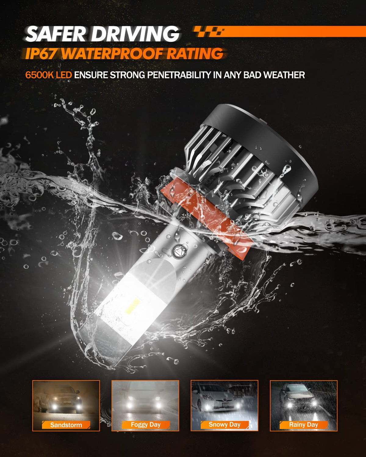 SEALIGHT bulb installed in vehicle fog housing illustrating easy plug-n-play benefit