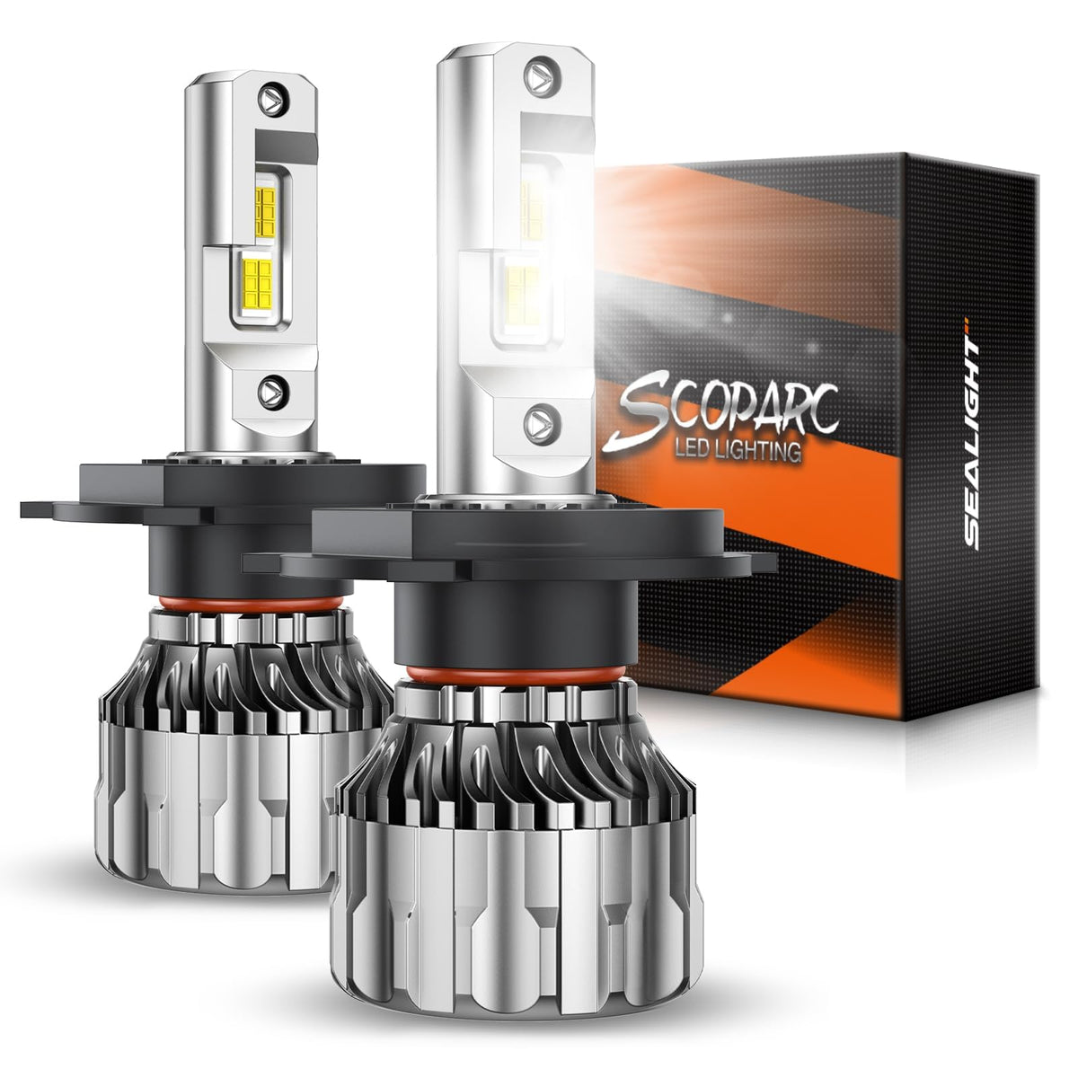 SEALIGHT front packaging showing the H4 bulbs and specs for quick selection