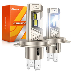 SEALIGHT H4 front view showing bulb shape and plug for easy swap-in