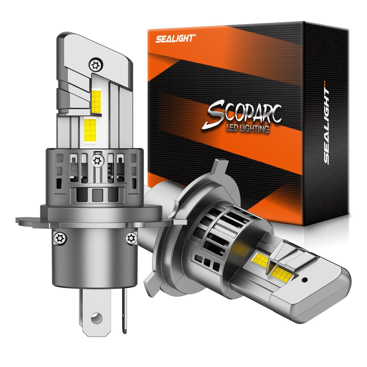SEALIGHT bulb pair front view showing compact plug-and-play design and quick install benefit