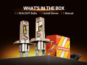 SEALIGHT bulb next to a hand for size comparison and plug-and-play advantage