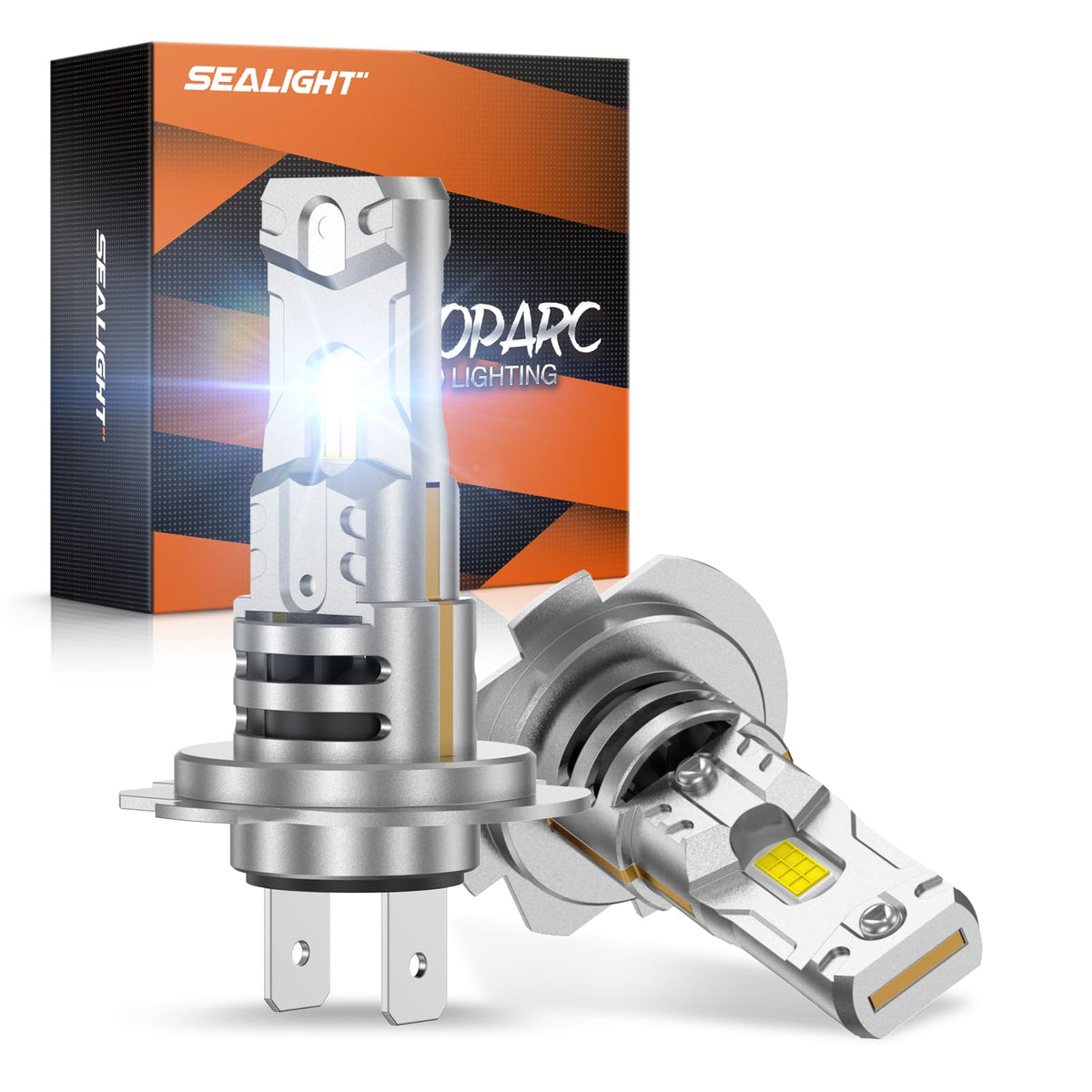 SEALIGHT H7 front view of twin bulb pack showing fit and finish, reliable replacement