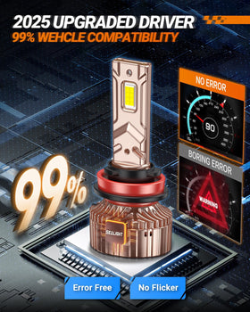 SEALIGHT next to stock halogen bulb for size comparison illustrating direct OEM fit