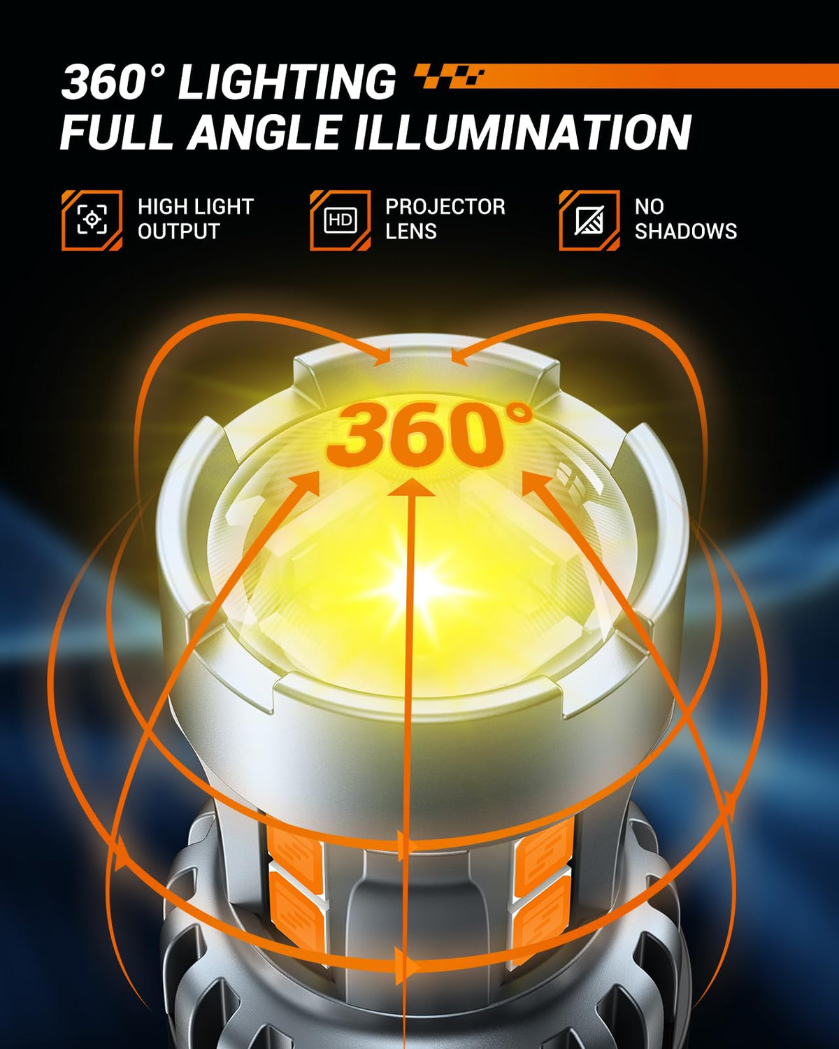 SEALIGHT bulb installed in vehicle turn signal demonstrating bright amber output